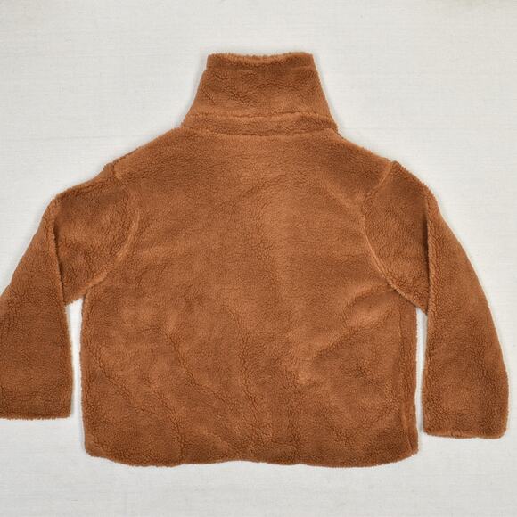 NEW Gap Women Double Breasted Coat Jacket Polyester Orange Size L Sherpa Pockets - Picture 3 of 8